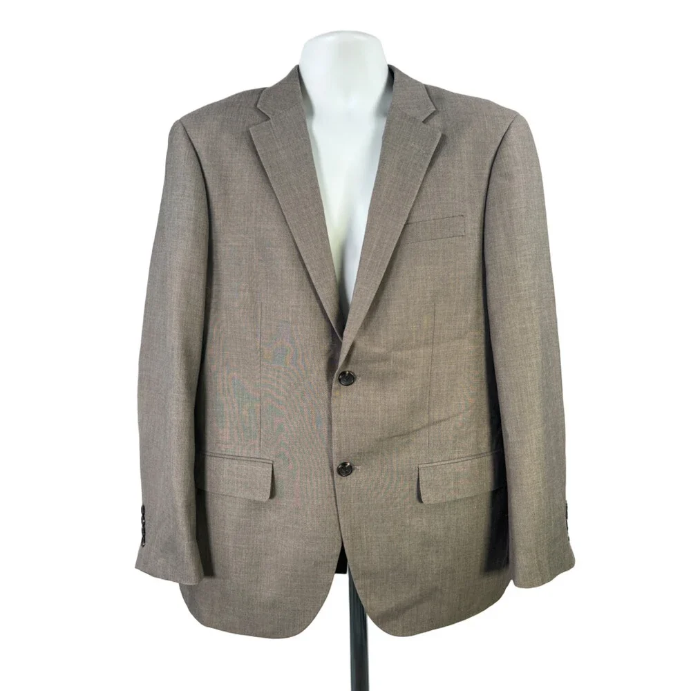 Dockers Men's Gray Crosshatch Two Button Button Up Blazer Jacket - 42R